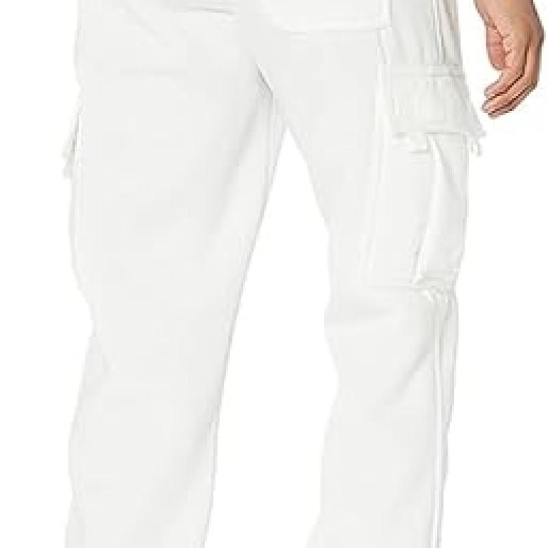 Men's Cargo Sweatpants Casual Fleece Joggers Loose Fit Open Bottom Athletic Pants for Men with Pockets