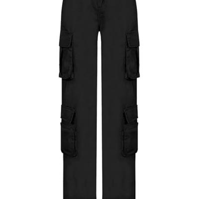 Women's High Rise Straight Leg Y2K Streetwear Cargo Pants Baggy Boyfriend Pants with Pocket