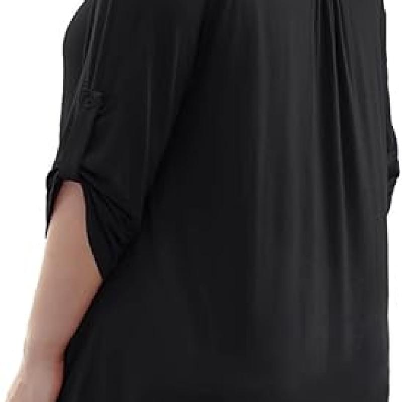 Womens Tops Dressy Casual 3/4 Sleeve Shirts Tunic Blouses Plus Size Tops for Women