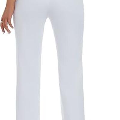 Women's Stretchy Straight Leg Dress Work Pants Business Office Casual Slacks with Pockets