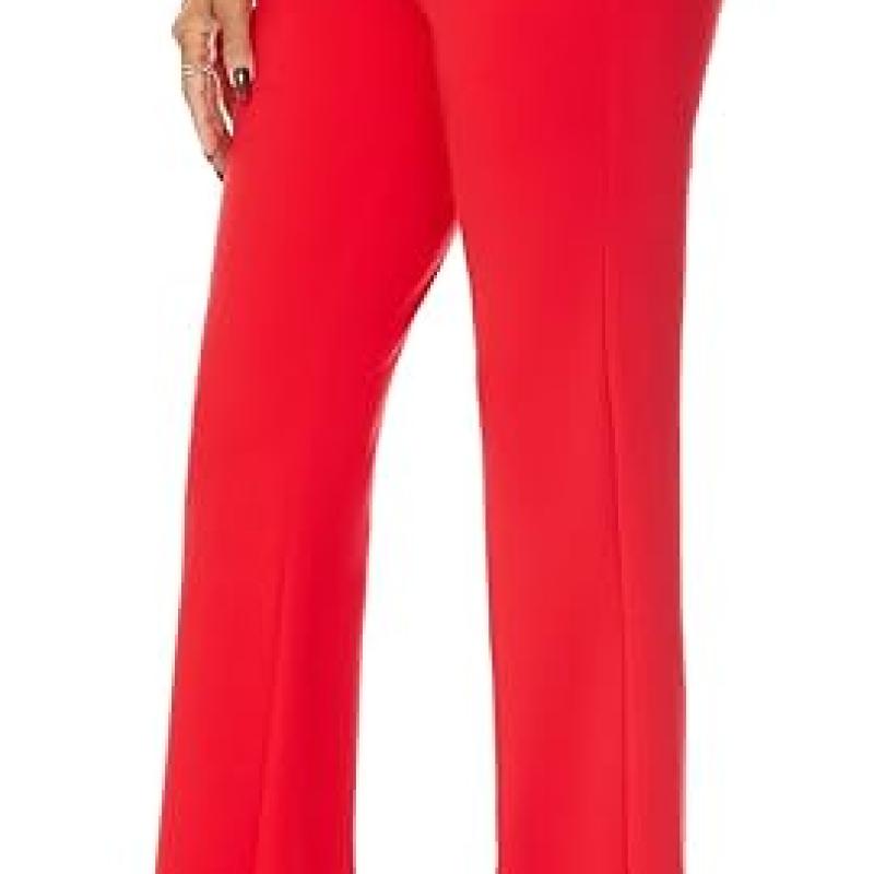 Women's Stretchy Straight Leg Dress Work Pants Business Office Casual Slacks with Pockets