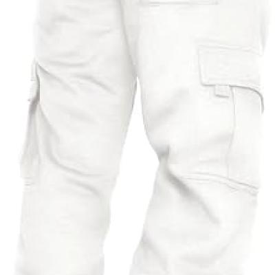 Men's Cargo Sweatpants Casual Fleece Joggers Loose Fit Open Bottom Athletic Pants for Men with Pockets