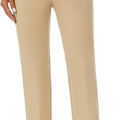 Women's Stretchy Straight Leg Dress Work Pants Business Office Casual Slacks with Pockets