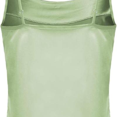 Women's Silk Satin Camisole Cowl Neck Tank Top Cami Silky Basic Tank Shirt Blouses