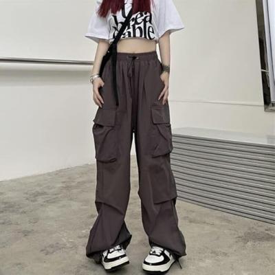 Women Cargo Pants Baggy Y2K Clothing Multi Pockets High Waist Loose Straight Leg Pants Vintage Grunge Aesthetic Clothes