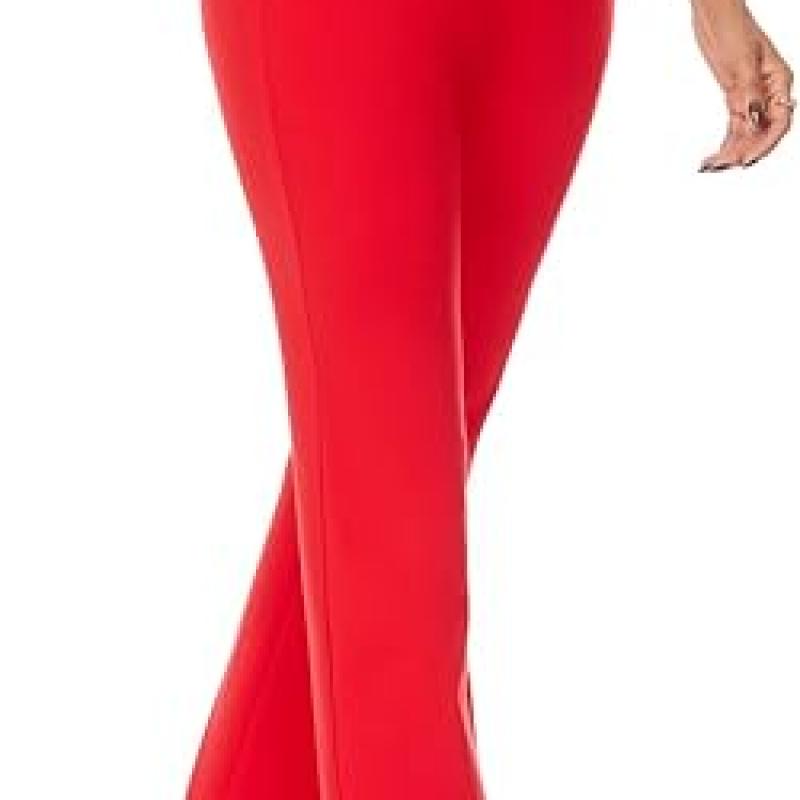 Women's Stretchy Straight Leg Dress Work Pants Business Office Casual Slacks with Pockets