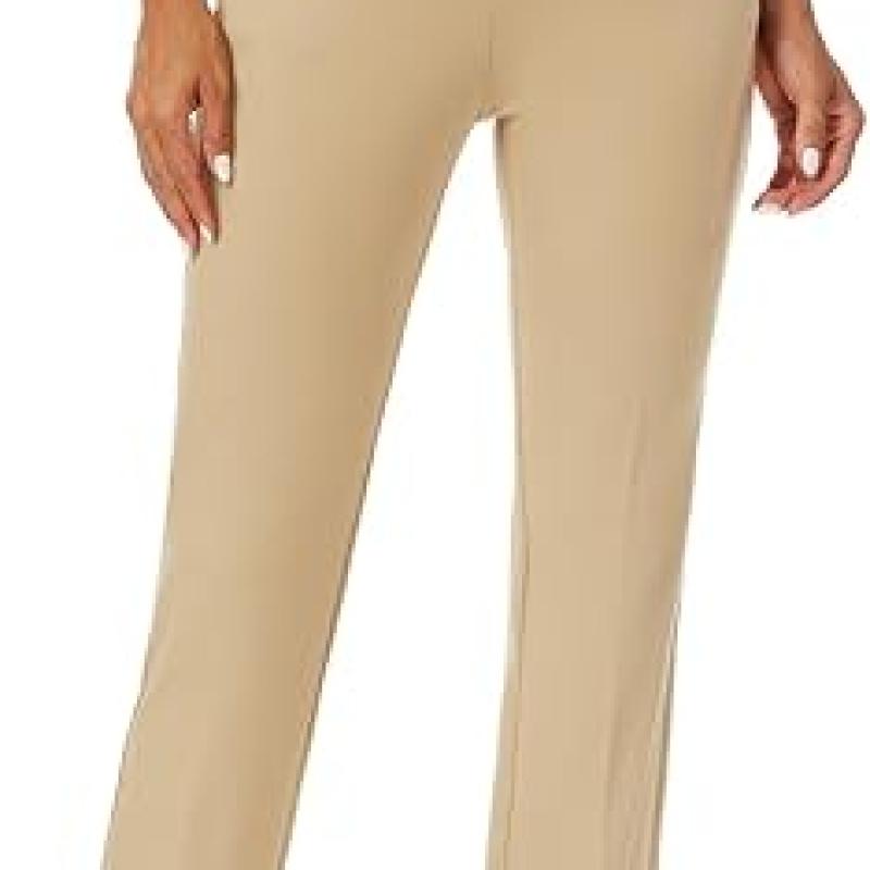 Women's Stretchy Straight Leg Dress Work Pants Business Office Casual Slacks with Pockets