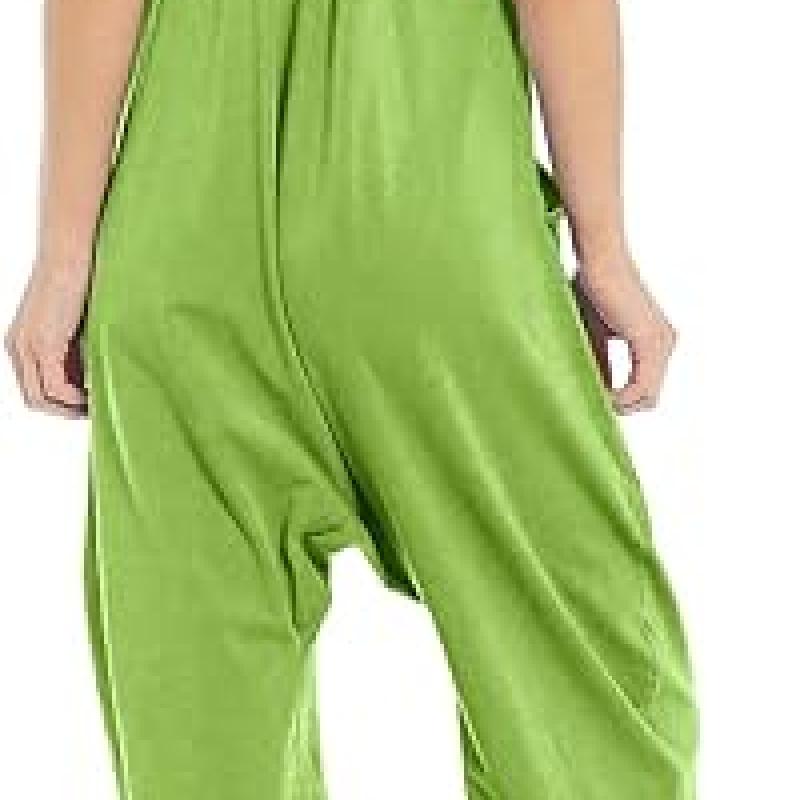 Womens Casual Sleeveless Jumpsuits Spaghetti Strap Loose Romper Long Pants with Pockets