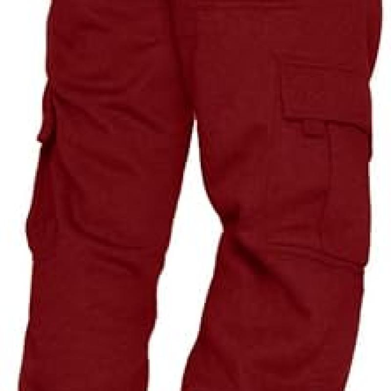 Men's Cargo Sweatpants Casual Fleece Joggers Loose Fit Open Bottom Athletic Pants for Men with Pockets