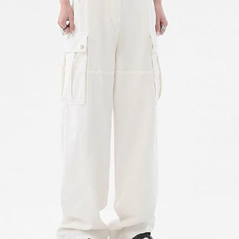 Women Cargo Pants Baggy Y2K Clothing Multi Pockets High Waist Loose Straight Leg Pants Vintage Grunge Aesthetic Clothes