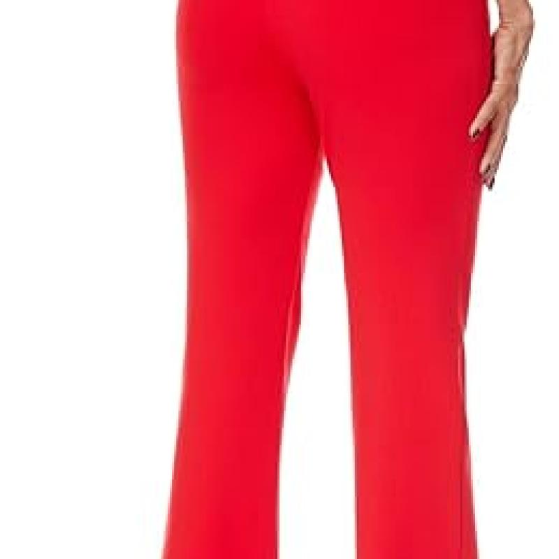 Women's Stretchy Straight Leg Dress Work Pants Business Office Casual Slacks with Pockets