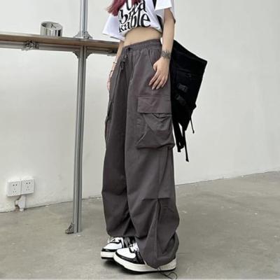 Women Cargo Pants Baggy Y2K Clothing Multi Pockets High Waist Loose Straight Leg Pants Vintage Grunge Aesthetic Clothes