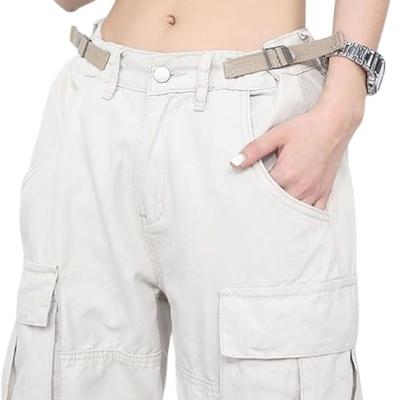 Women Cargo Pants Baggy Y2K Clothing Multi Pockets High Waist Loose Straight Leg Pants Vintage Grunge Aesthetic Clothes