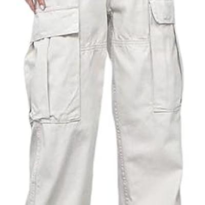 Women Cargo Pants Baggy Y2K Clothing Multi Pockets High Waist Loose Straight Leg Pants Vintage Grunge Aesthetic Clothes
