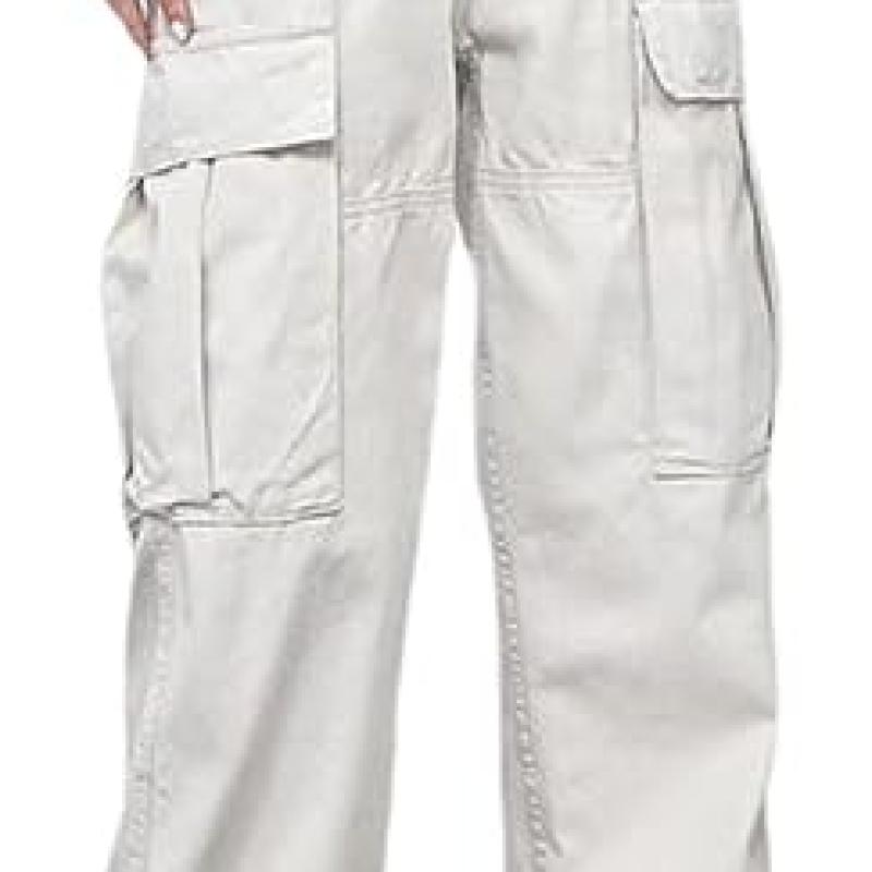 Women Cargo Pants Baggy Y2K Clothing Multi Pockets High Waist Loose Straight Leg Pants Vintage Grunge Aesthetic Clothes