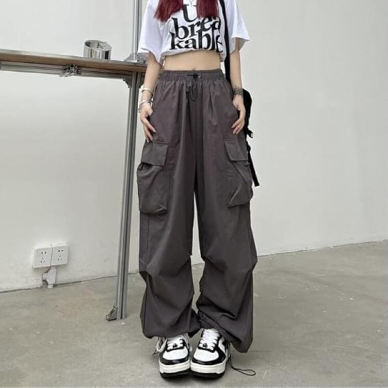 Women Cargo Pants Baggy Y2K Clothing Multi Pockets High Waist Loose Straight Leg Pants Vintage Grunge Aesthetic Clothes