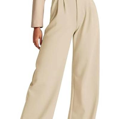 High Waisted Work Pants for Women Business Casual Outfits 2025 Office Dress Pants Trousers with Pockets