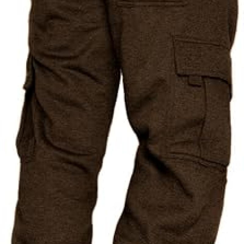 Men's Cargo Sweatpants Casual Fleece Joggers Loose Fit Open Bottom Athletic Pants for Men with Pockets