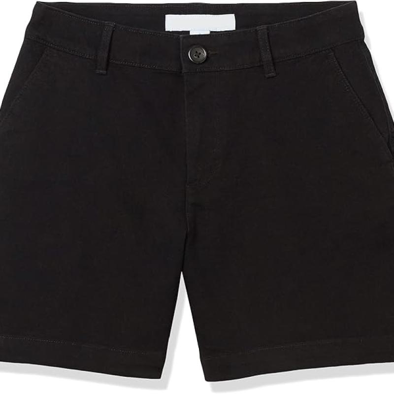 Women's Mid-Rise Slim-Fit 5 Inch Inseam Khaki Short (Available in Straight and Curvy Fits)