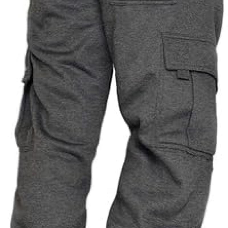 Men's Cargo Sweatpants Casual Fleece Joggers Loose Fit Open Bottom Athletic Pants for Men with Pockets