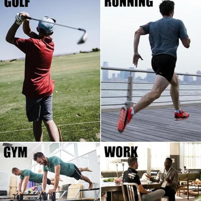 Men's Short Sleeve Polo Golf Shirts 3-Button Moisture Wicking Athletic T-Shirts Casual Collared Shirt