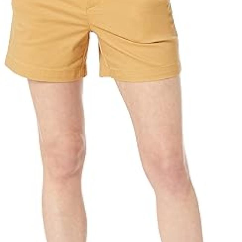 Women's Mid-Rise Slim-Fit 5 Inch Inseam Khaki Short (Available in Straight and Curvy Fits)