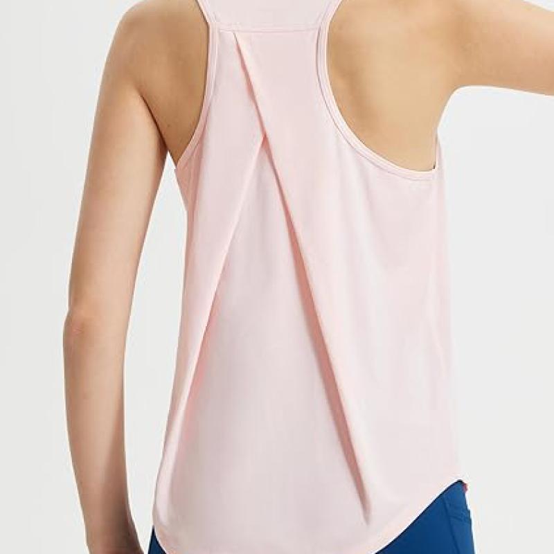 Women's Workout Tops Sleeveless Running Athletic Shirts Tank Tops Racerback Quick Dry UPF 50+