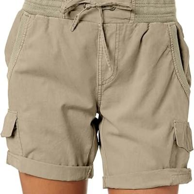 Womens Relaxed Fit High Waist Casual 4 Pocketed 2025 Hiking Outdoor Summer Shorts S-XL