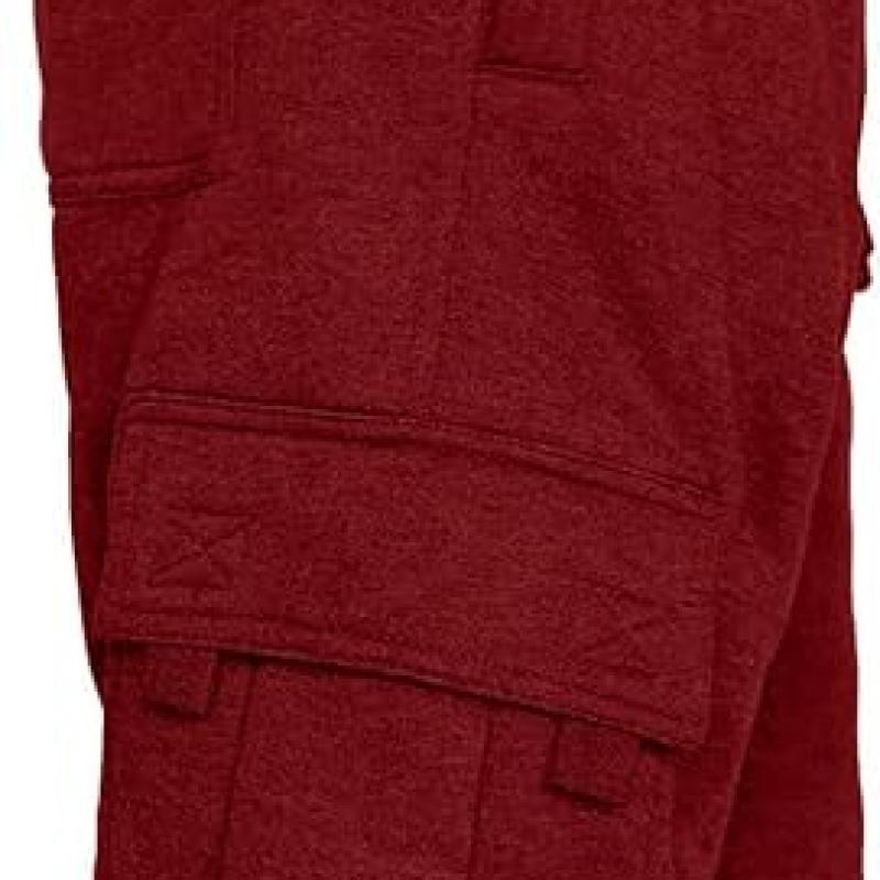 Men's Cargo Sweatpants Casual Fleece Joggers Loose Fit Open Bottom Athletic Pants for Men with Pockets
