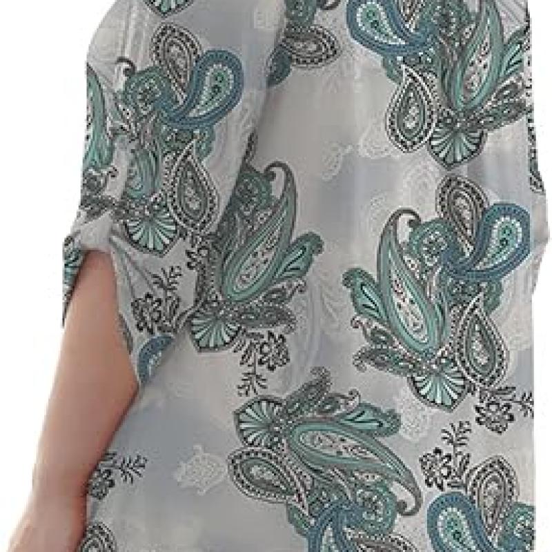 Womens Tops Dressy Casual 3/4 Sleeve Shirts Tunic Blouses Plus Size Tops for Women