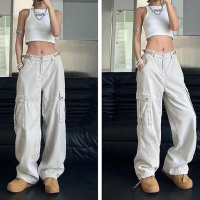 Women Cargo Pants Baggy Y2K Clothing Multi Pockets High Waist Loose Straight Leg Pants Vintage Grunge Aesthetic Clothes