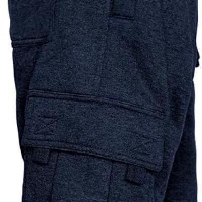Men's Cargo Sweatpants Casual Fleece Joggers Loose Fit Open Bottom Athletic Pants for Men with Pockets