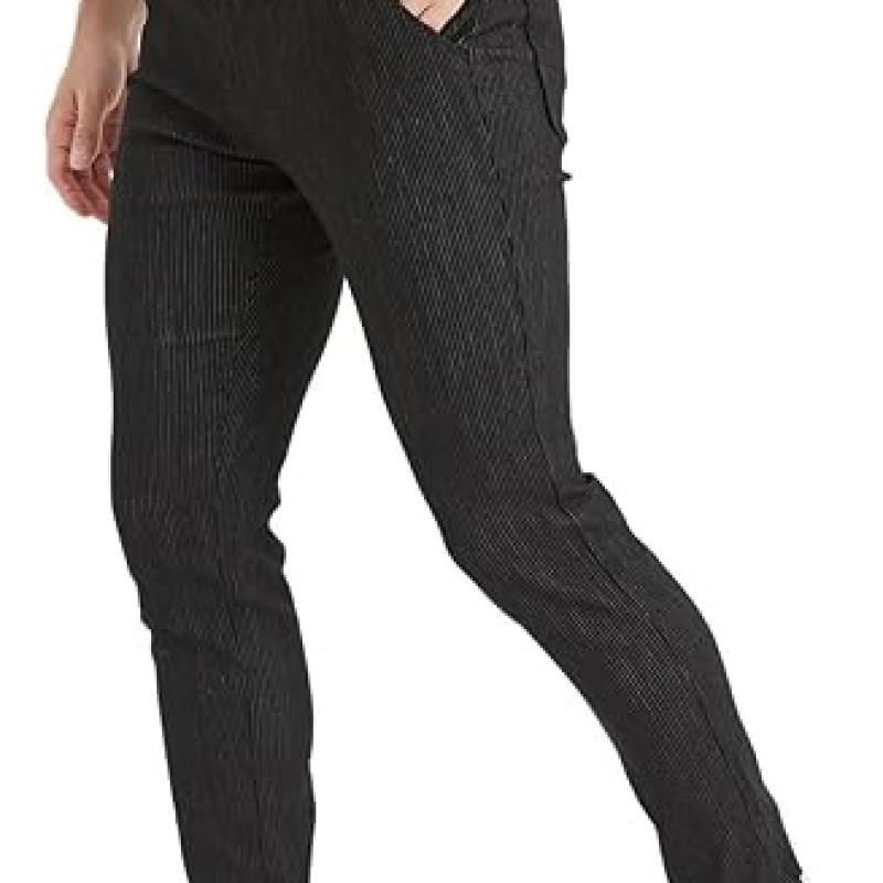 Men's Plaid Pants Skinny Dress Pants for Men Skinny Chino Pants Men