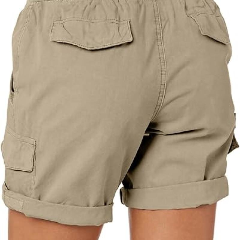 Womens Relaxed Fit High Waist Casual 4 Pocketed 2025 Hiking Outdoor Summer Shorts S-XL