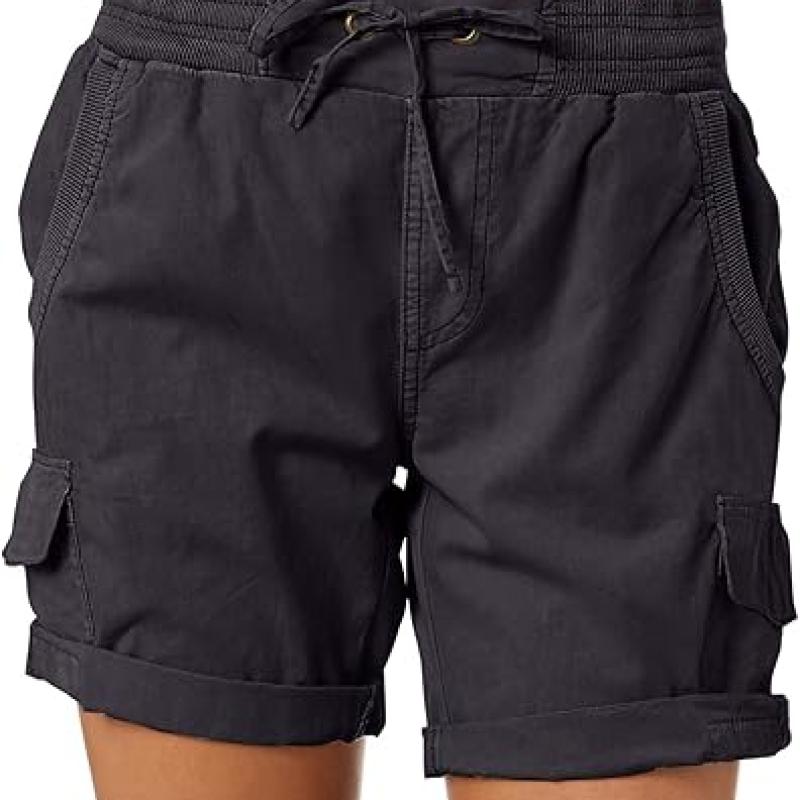 Womens Relaxed Fit High Waist Casual 4 Pocketed 2025 Hiking Outdoor Summer Shorts S-XL