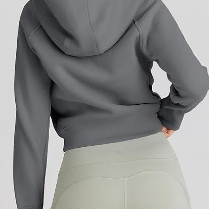 Womens Zip Up Hoodies Jackets Cropped Sweatshirts Fleece Fall Outfits Casual Comfy Y2k Tops Winter Clothes 2030
