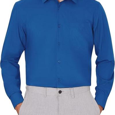 Men's Dress Shirts Wrinkle Free Long Sleeve Formal Shirt Solid Business Casual Wedding Button Down Shirts with Pocket