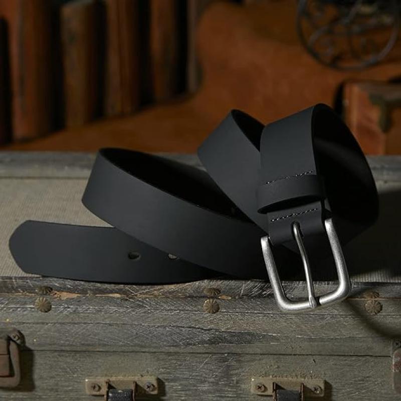 Men's Genuine Leather Casual Every Day Jeans Belts, Handmade Men Leather Belt with Gift Box