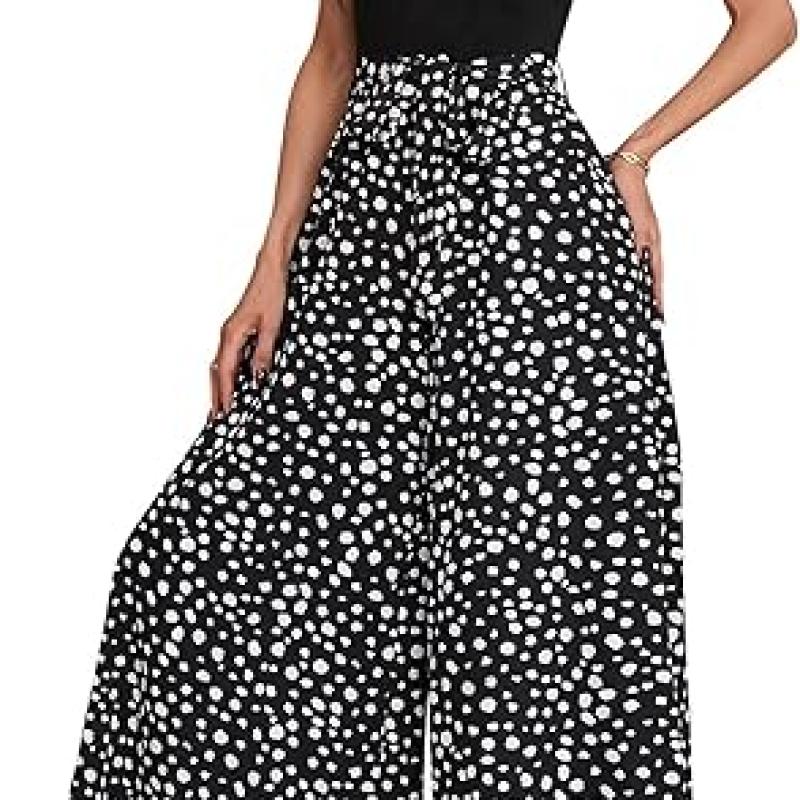 Women's Jumpsuits Dressy Casual Summer Loose Wide Leg Tank Top Jumpsuit with Belt