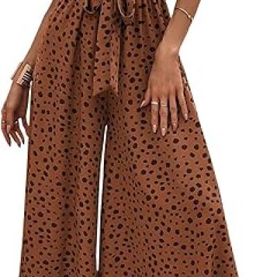 Women's Jumpsuits Dressy Casual Summer Loose Wide Leg Tank Top Jumpsuit with Belt