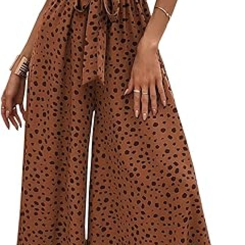 Women's Jumpsuits Dressy Casual Summer Loose Wide Leg Tank Top Jumpsuit with Belt