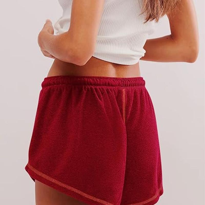 Women’s Casual Shorts Comfy Drawstring Elastic Waist Summer Beach Workout Lounge Shorts for Women