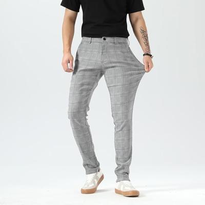 Men's Plaid Pants Skinny Dress Pants for Men Skinny Chino Pants Men