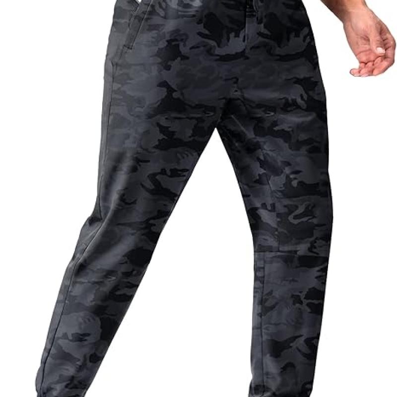 Mens Joggers with Zipper Pockets Lightweight Sweatpants Workout Athletic Pants for Gym Running Golf