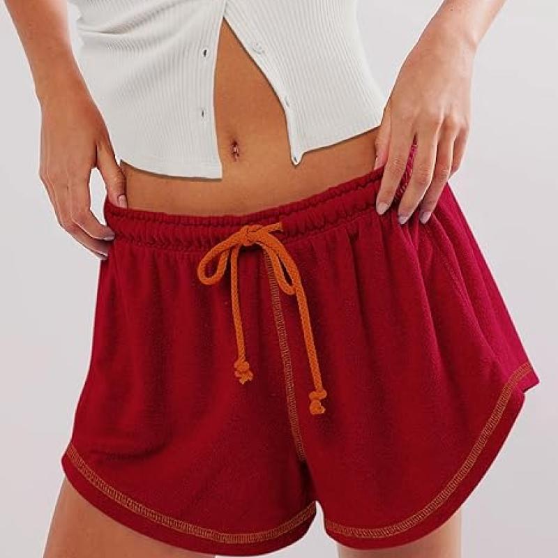 Women’s Casual Shorts Comfy Drawstring Elastic Waist Summer Beach Workout Lounge Shorts for Women