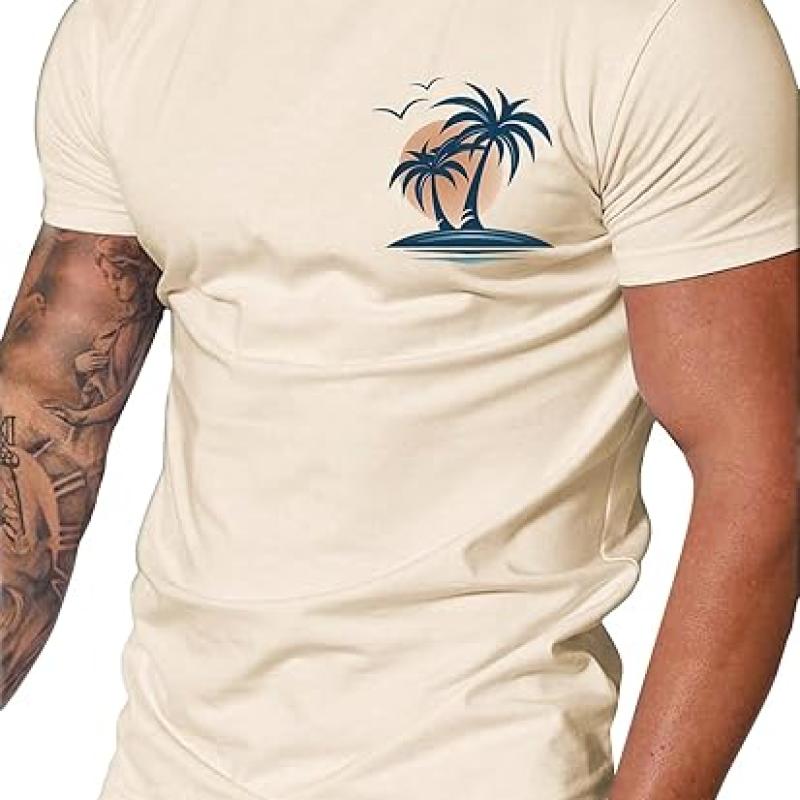 Men's Graphic Tees Crew Neck T Shirts Short Sleeve T-Shirts Casual Summer Streetwear