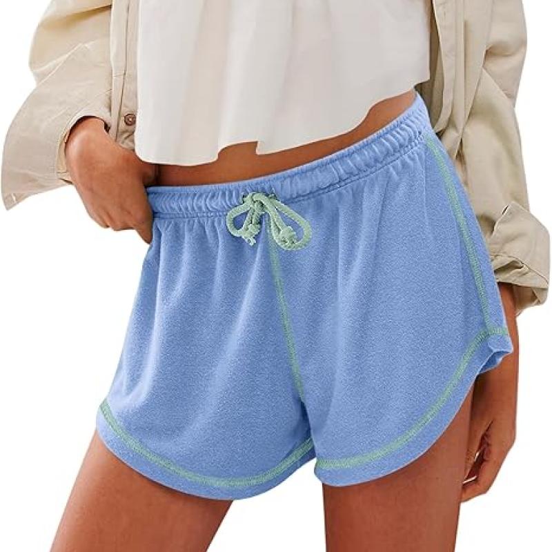 Women’s Casual Shorts Comfy Drawstring Elastic Waist Summer Beach Workout Lounge Shorts for Women