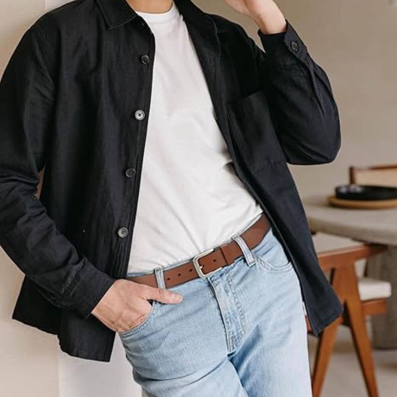 Leather Belt for Men - 35mm Men Belts for Jeans Casual and Dress