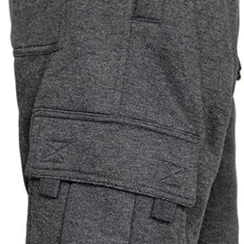 Men's Cargo Sweatpants Casual Fleece Joggers Loose Fit Open Bottom Athletic Pants for Men with Pockets