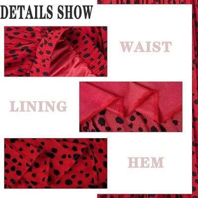 Womens Skirt Leopard Print Midi Long Shirring Pleated Skirts High Waisted A Line Skirts